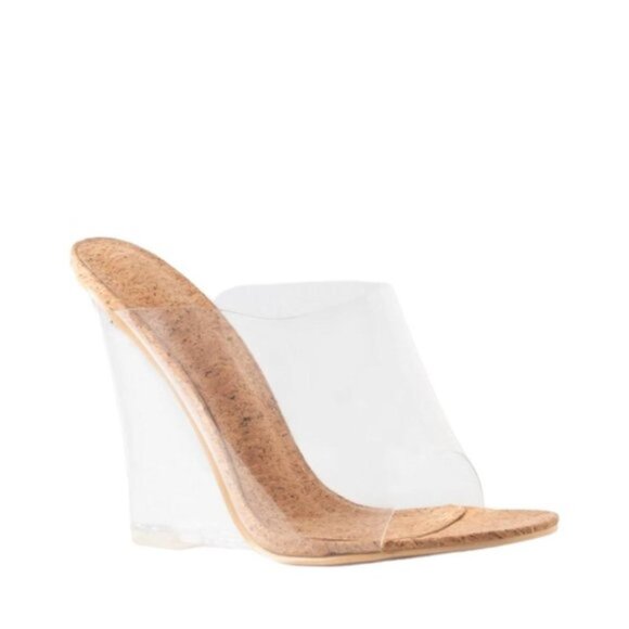 Clear Platform Wedge Sandals - Picture 1 of 2